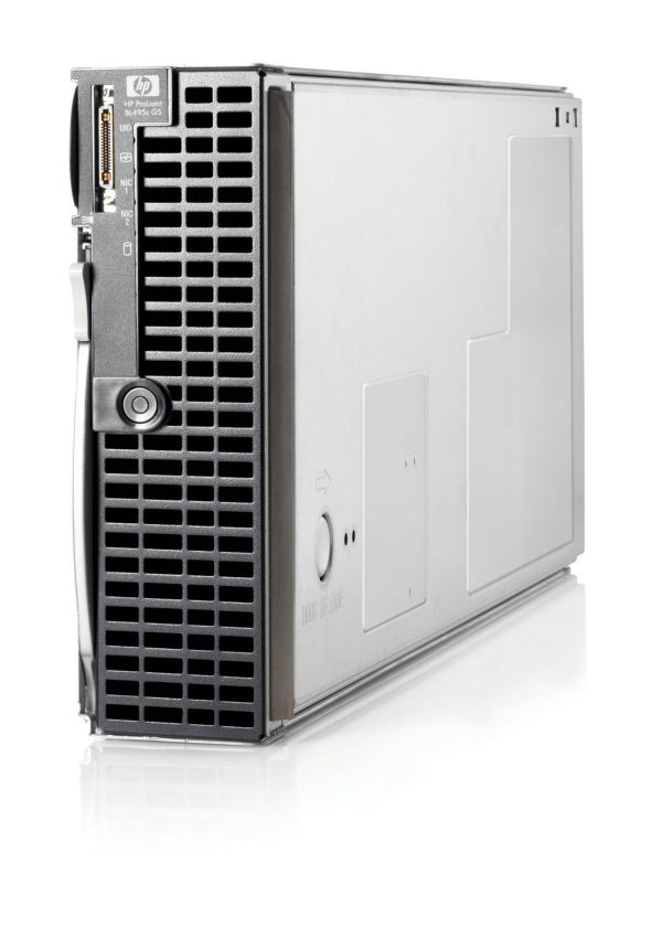 HPE_PH_001587_HP_ProLiant_BL495c_G5_Server_Blade HP ProLiant BL495c G5 server blade, front and side view