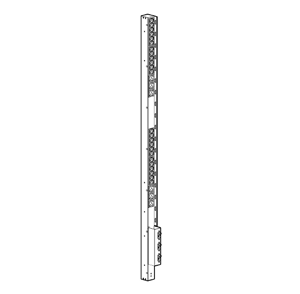 Manufacturer illustration of an HPE mid-height vertical PDU family; exact model, outlets, ratings and management features differ