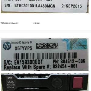 HPE G8 G9 480GB 2.5-inch SFF Pluggable SATA Mixed Use-2 (MU) 6Gb/s Smart Carrier SSD - Image 1