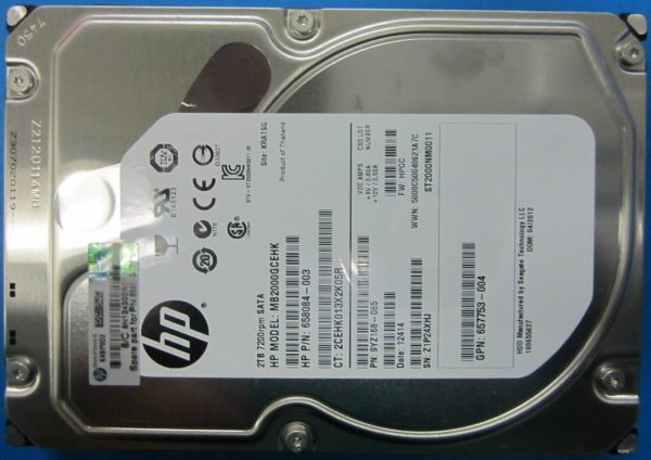 HPE 2TB SATA 6Gb/s LFF (3.5-inch) 7.2K Midline Hot-Plug SSD – 826458-B21 — representative photo; capacity and configuration may vary