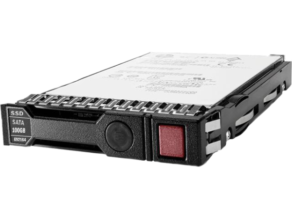 HPE 100GB SATA 6Gb/s SFF Enterprise SSD — representative photo; capacity and configuration may vary