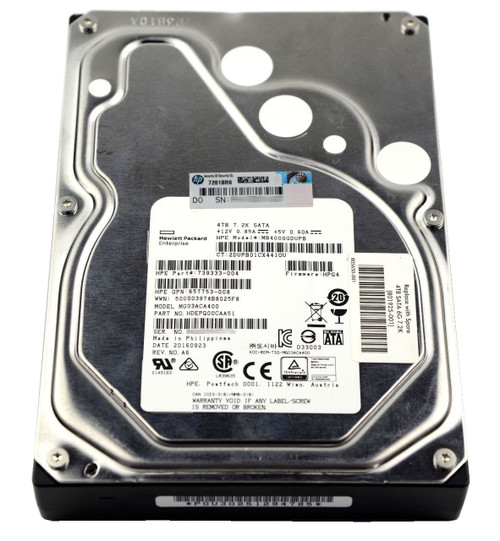 4TB SATA 3.5-inch non-hot-plug drive — representative photo; capacity and configuration may vary