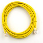yellow Cat5e RJ45 patch cable — representative photo; capacity and configuration may vary