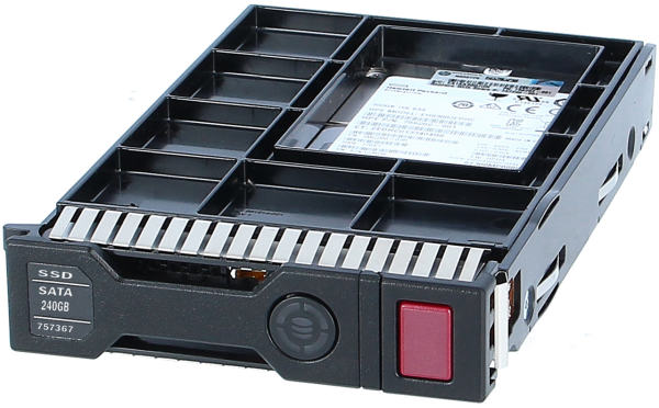 HPE SATA SSD in 3.5-inch Smart Carrier Converter — representative photo; capacity and configuration may vary