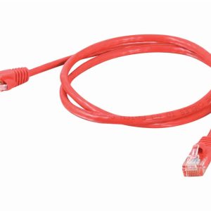 red Cat5e RJ45 patch cable — representative photo; capacity and configuration may vary