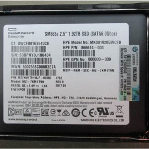 HPE 1.92TB 2.5-inch SFF SATA Mixed Use (MU) 6Gb/s Digitally Signed Firmware (DS) SSD - Image 3