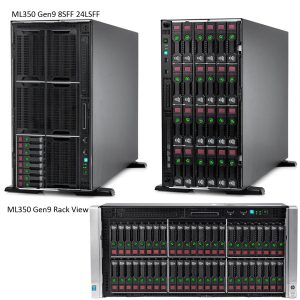 HPE ProLiant ML350 Gen9 2xE5-2630v4 2P 32GB-R P440ar 8 SFF 2x800W Power Supply Performance Es Rack Server — representative photo