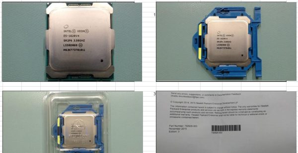 Intel Xeon E5-1620v4 FIO Processor Kit for HPE ProLiant ML110 Gen9 — representative photo